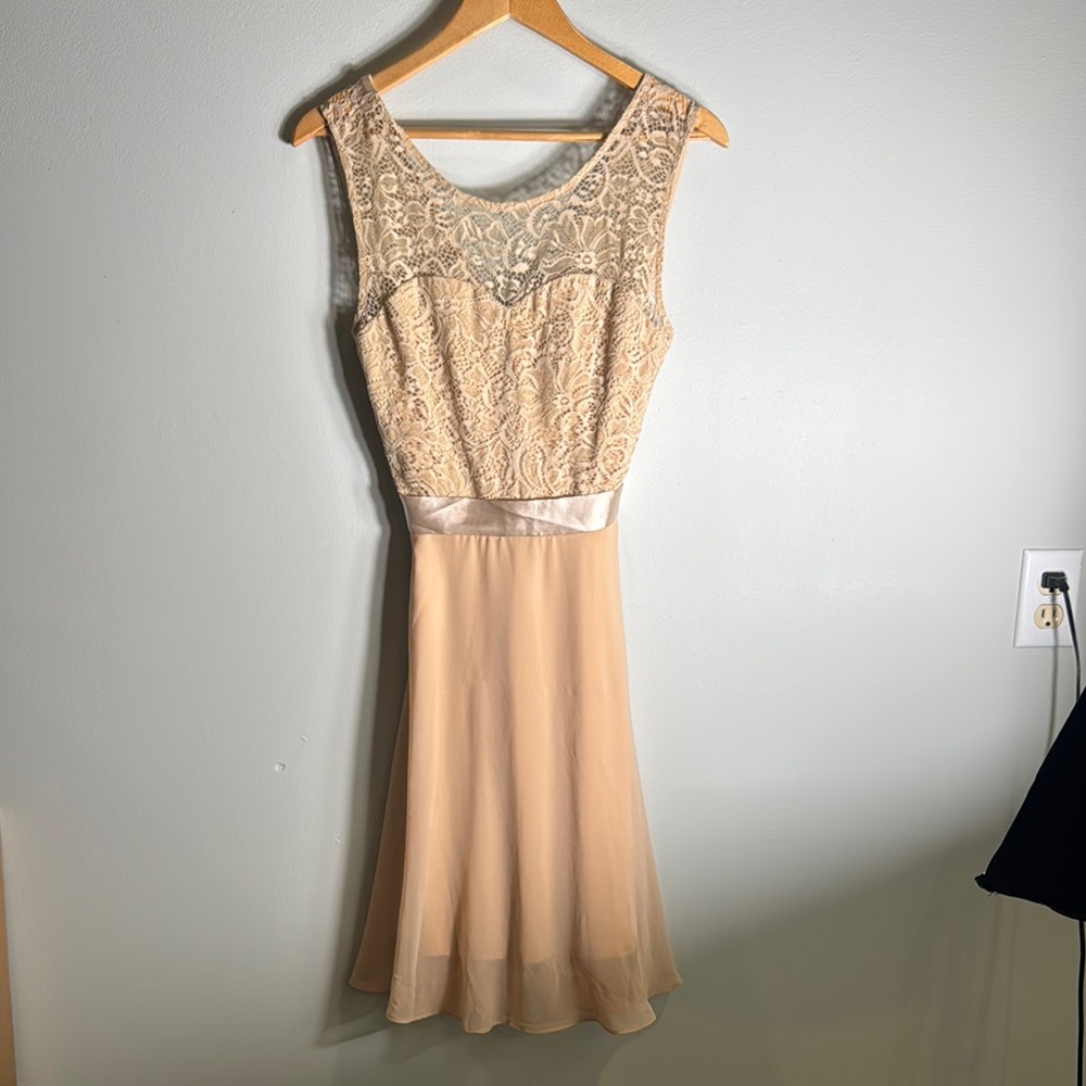 Nude  Midi Elegant dress